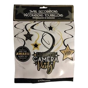 Awards Night Hollywood Movie Prom Theme Party Hanging Swirl Decorations 30 PCs